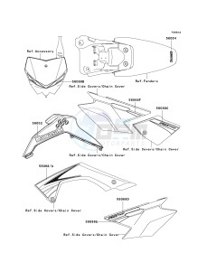 KLX 140 A [KLX140] (A8F-A9FA) A9F drawing DECALS-- A9F- --- GREEN- -