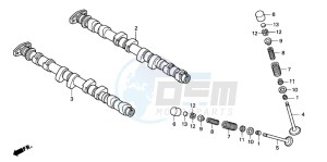 CBR1100XX SUPER BLACKBIRD drawing CAMSHAFT/VALVE