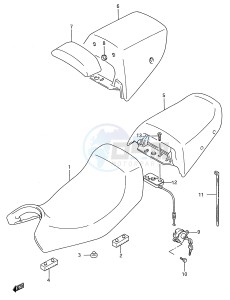 GSX600F (E28) Katana drawing SEAT (MODEL R S T)