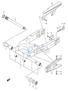 SV1000 (E2) drawing REAR SWINGING ARM (MODEL K3 K4)