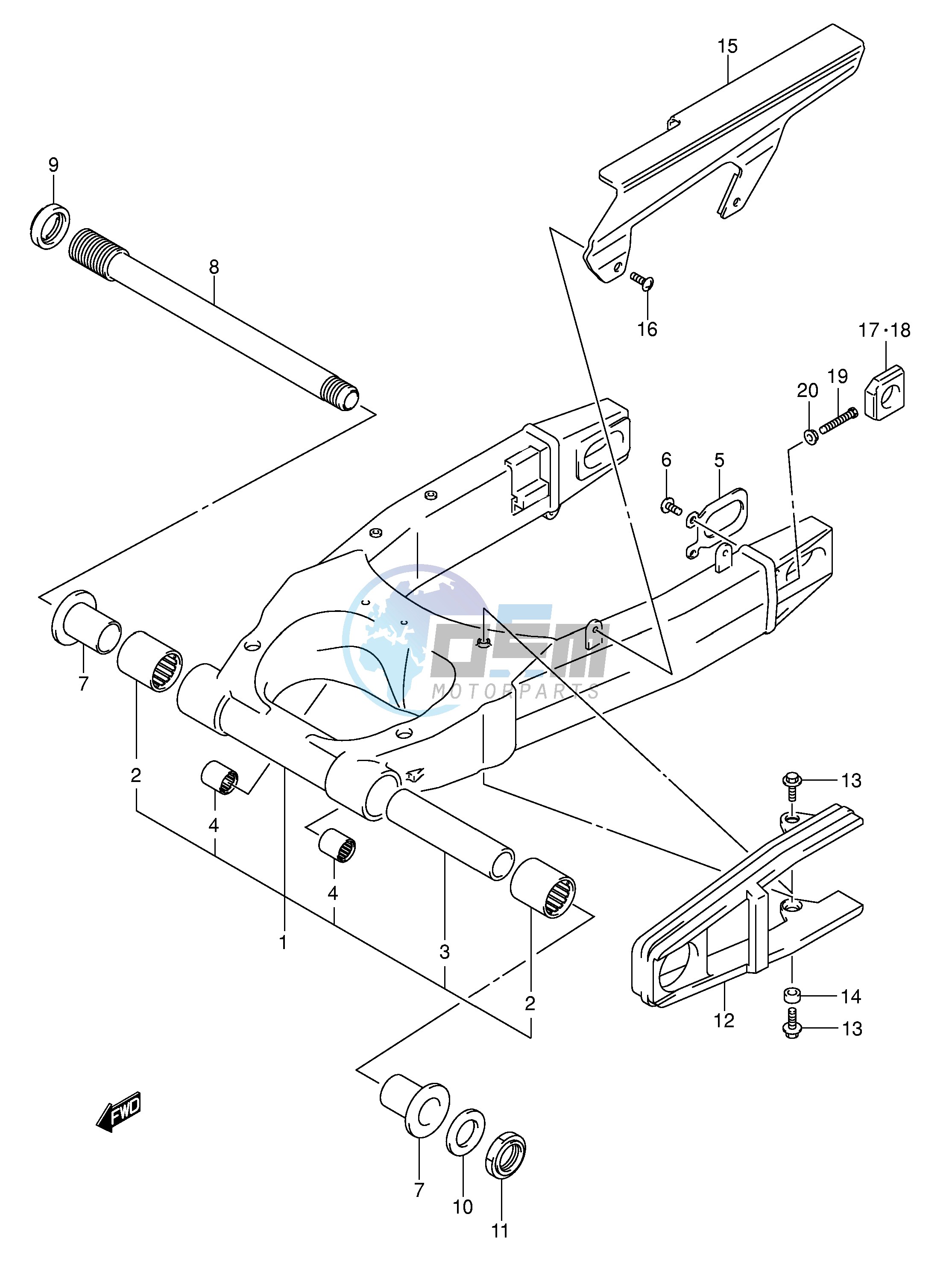 REAR SWINGING ARM (MODEL K3 K4)