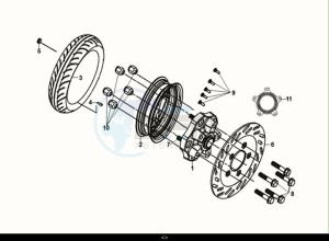 FIDDLE IV 125 LC ABS (XG12WW-EU) (M0) drawing REAR WHEEL