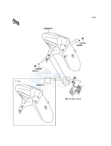 VERSYS KLE650CBF GB XX (EU ME A(FRICA) drawing Front Fender(s)