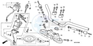 CB600F3A France - (F / CMF ST 25K) drawing HANDLE PIPE/TOP BRIDGE