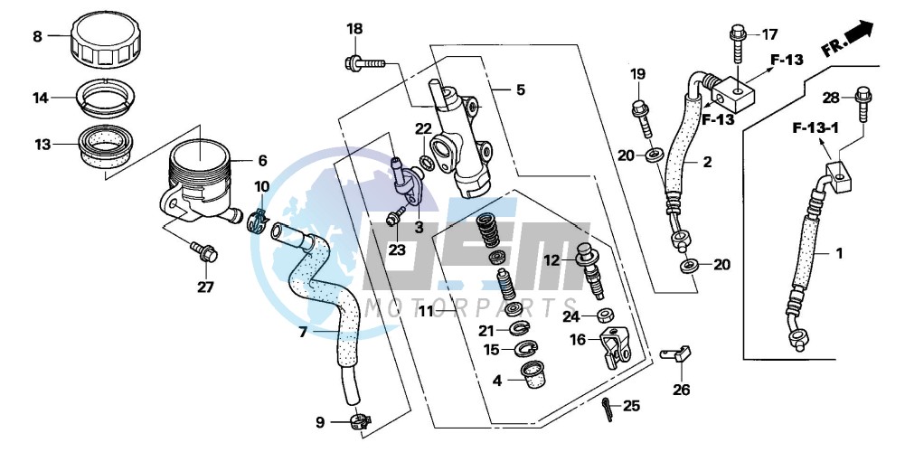 RR. BRAKE MASTER CYLINDER