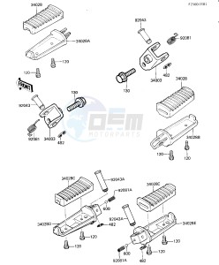 ZX 550 A [GPZ] (A1-A3) [GPZ] drawing FOOTRESTS