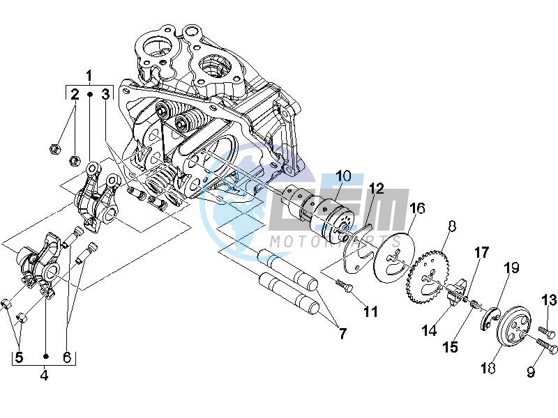 Camshaft - Rocking levers support unit