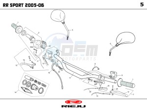 RR-50-SPORT-BLACK drawing HANDLEBAR - CONTROLS