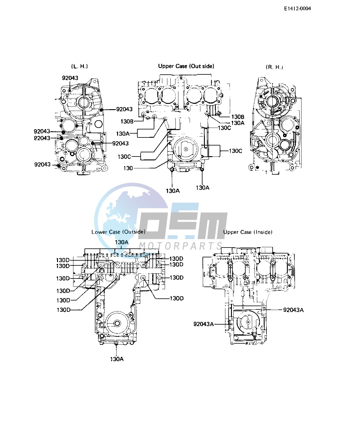 CRANKCASE BOLT & STUD PATTERN -- 82-83 C3_C4- -