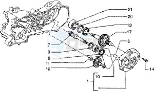 Zip 50 SP Euro 2 drawing Rear wheel shaft