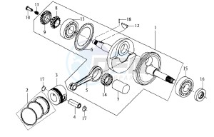 JOYRIDE 200 drawing CRANKSHAFT / PISTON / PISTON RING