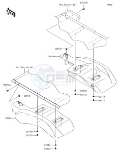 MULE SX 4x4 KAF400HHF EU drawing Rear Fender(s)