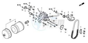 VTX1800C1 drawing OIL FILTER/OIL PUMP