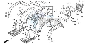 TRX350TE FOURTRAX 350 ES drawing REAR FENDER (2)