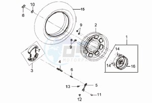 MIO 50 drawing REAR WHEEL / CENTRAL STAND