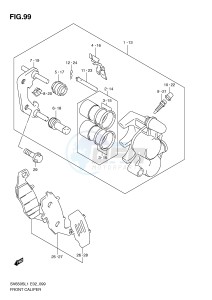 SV650S (E2) drawing FRONT CALIPER (SV650SL1 E24)