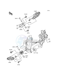 KX250F KX252AHF EU drawing Footrests