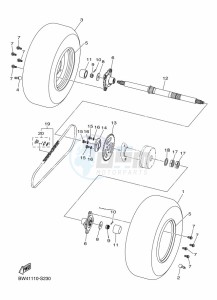 YFZ50 (BW4G) drawing REAR AXLE & WHEEL