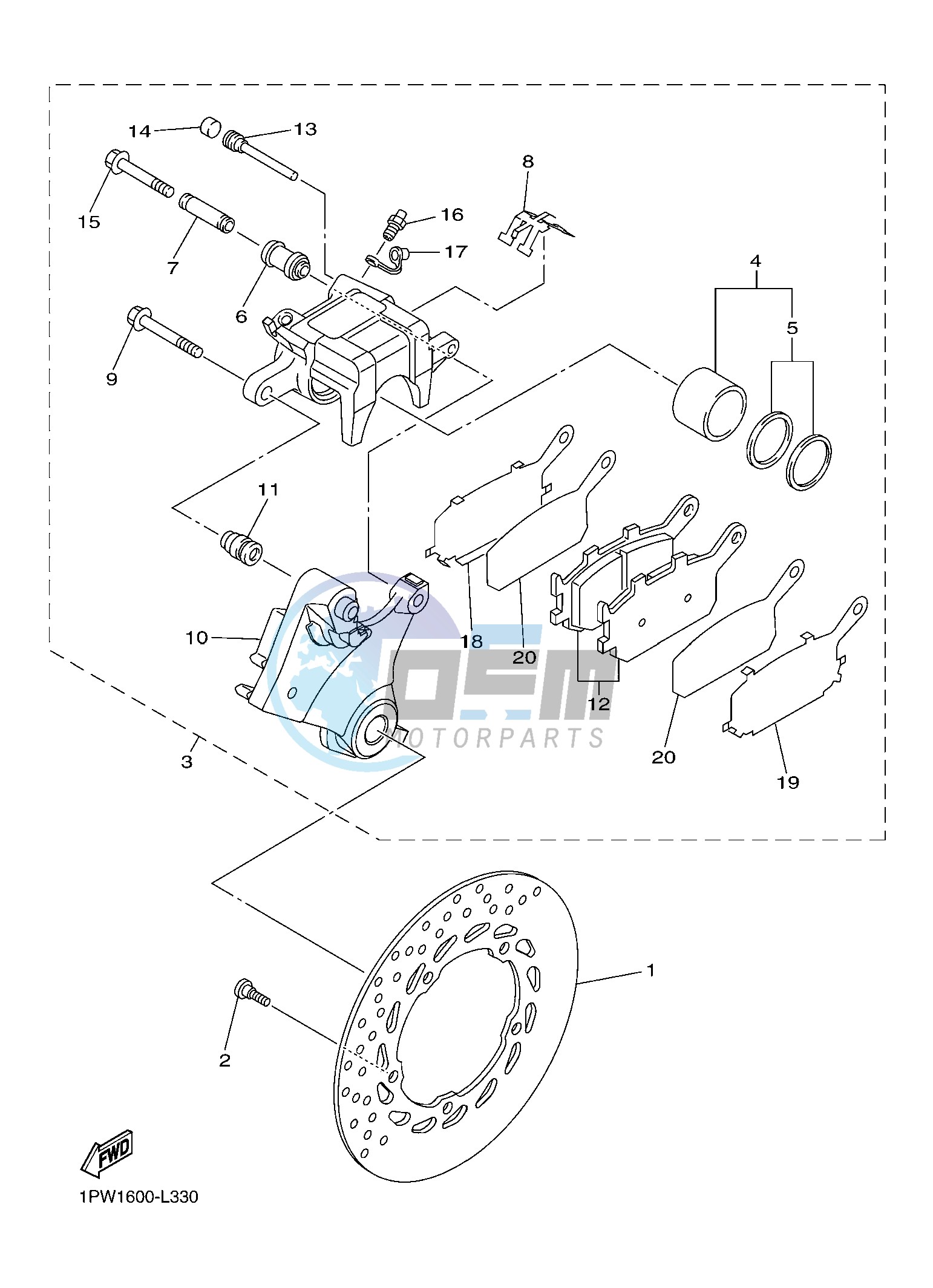 REAR BRAKE CALIPER