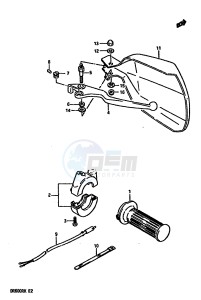 DR600R (E2) drawing RIGHT HANDLE SWITCH (MODEL H J K)