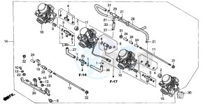 CB600F CB600S drawing CARBURETOR (ASSY.) (1)