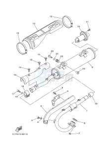 YFM450FWAD YFM450PHE GRIZZLY 450 EPS (2LC6 2LC7) drawing EXHAUST