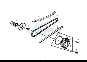 FIDDLE II 50 (25 KM/H) (AF05W4-NL) (E4) (L8-M0) drawing CAM SHAFT-CYL. HEAD L. SIDE COVER