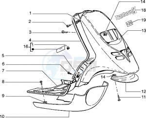 Typhoon 125 X drawing Front shield-Footboard-Spoiler