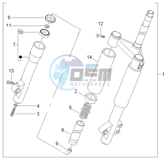 Front wheel suspension