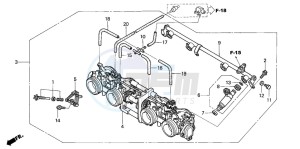 CB1300SA CB1300SUPERBOLD'OR drawing THROTTLE BODY (ASSY.)