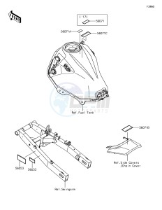 VERSYS-X 300 ABS KLE300CHF XX (EU ME A(FRICA) drawing Labels