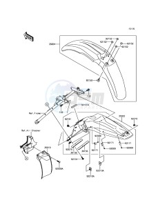 KLX450R KLX450AHF EU drawing Fenders