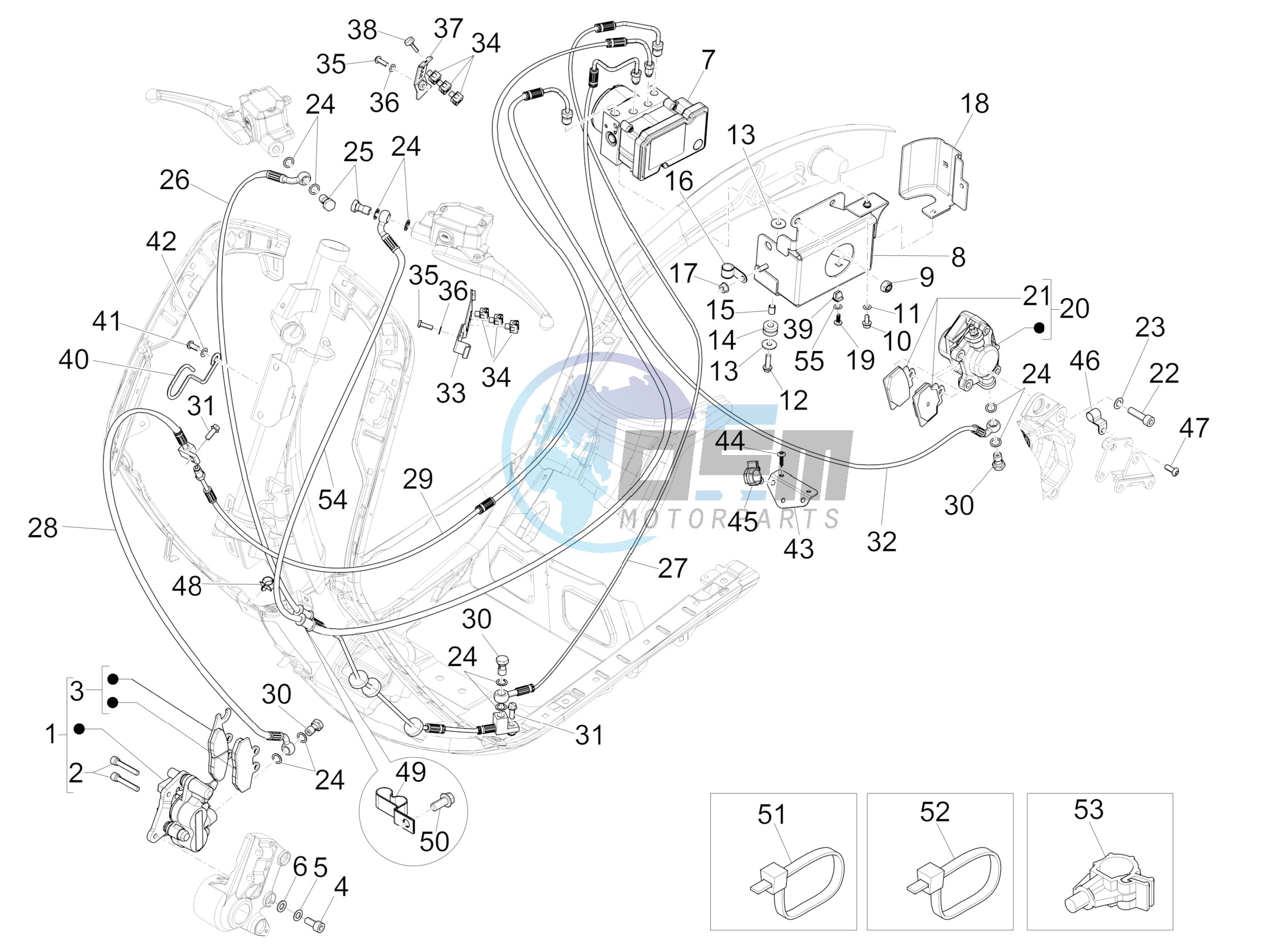 Brakes pipes - Calipers (ABS)