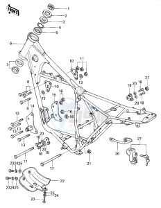 KL 250 A [KLR250] (A1-A2) [KLR250] drawing FRAME_FRAME FITTINGS