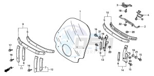 GL1500C F6C drawing WIND SCREEN (GL1500CT)