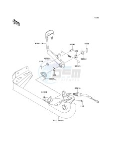 KVF 650 E [BRUTE FORCE 650 4X4 HARDWOODS GREEN HD] (E6F-E9F) E9F drawing BRAKE PEDAL