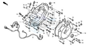 TRX400FA FOURTRAX AT drawing REAR CRANKCASE COVER