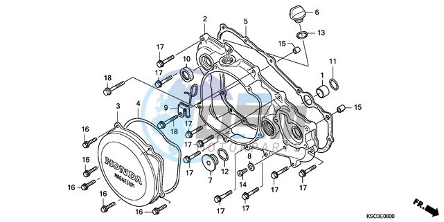 R. CRANKCASE COVER