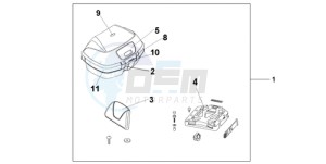 VFR8009 Europe Direct - (ED / MME) drawing TOP BOX 45L PEARL SUNBEAM WHITE