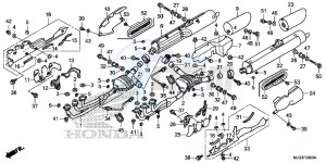 GL1800BE F6B Bagger - GL1800BE UK - (E) drawing EXHAUST MUFFLER