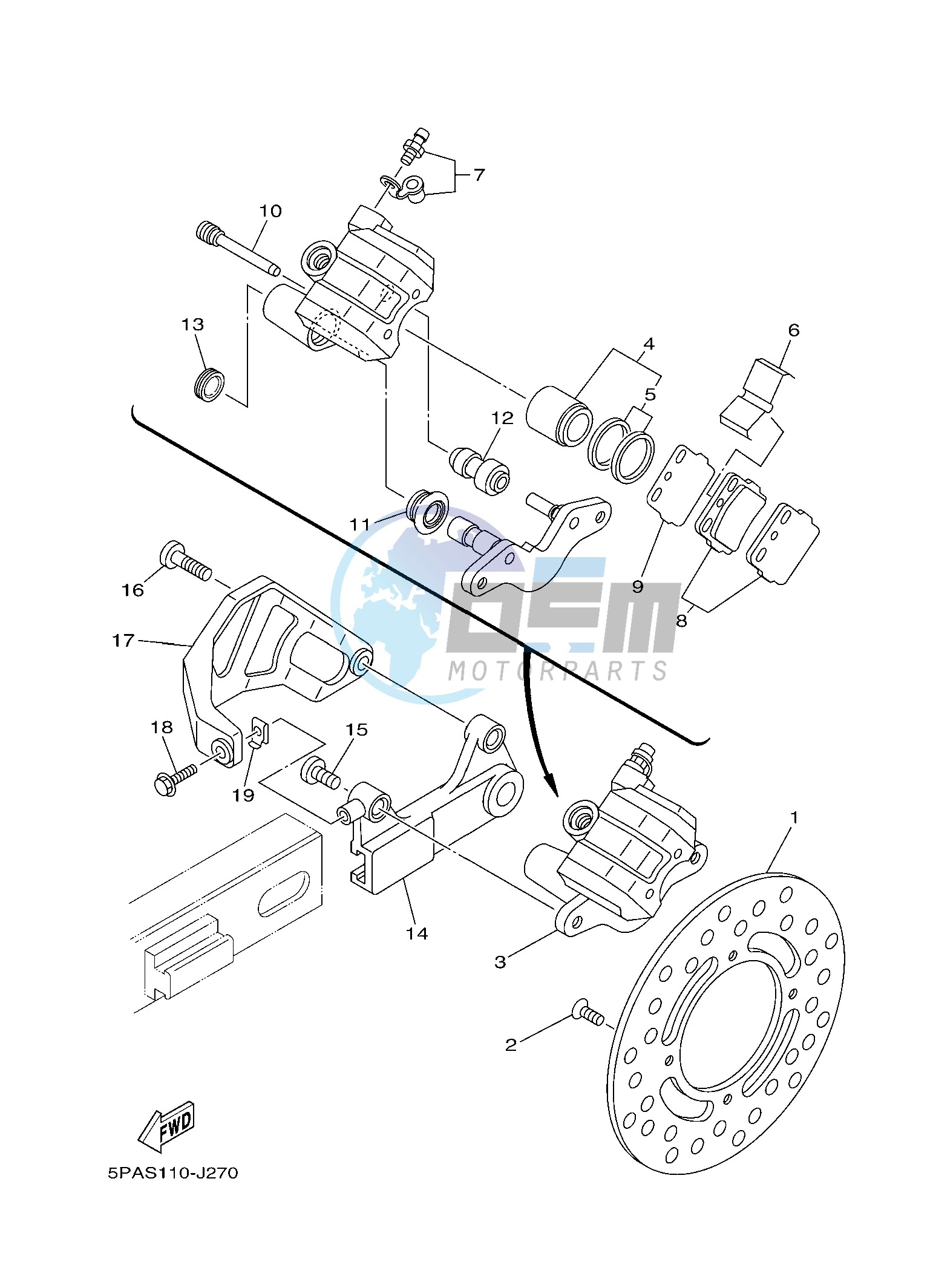 REAR BRAKE CALIPER