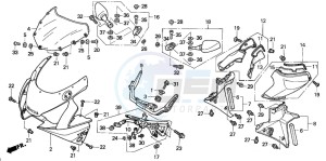 CBR900RR FIRE BLADE drawing UPPER COWL (CBR900RR2,3)