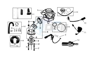 MIO 100 drawing CABURATOR / INLET / FUEL CUT