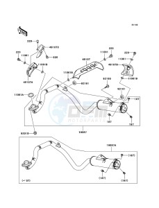 KLX110 KLX110A8F EU drawing Muffler(s)