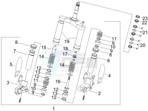 Stalker 50 Naked drawing Fork steering tube - Steering bearing unit