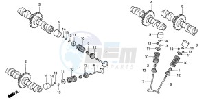 VF750CD drawing CAMSHAFT/VALVE