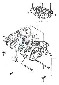 RM125 (G-H-J) drawing CRANKCASE (MODEL H J)