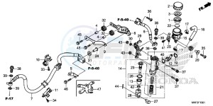 CBR1000S1H 2ED - (2ED) drawing REAR BRAKE MASTER CYLINDER (CBR1000RA/ S1/ S2)