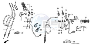 CRF230F9 Australia - (U) drawing HANDLE LEVER/SWITCH/CABLE