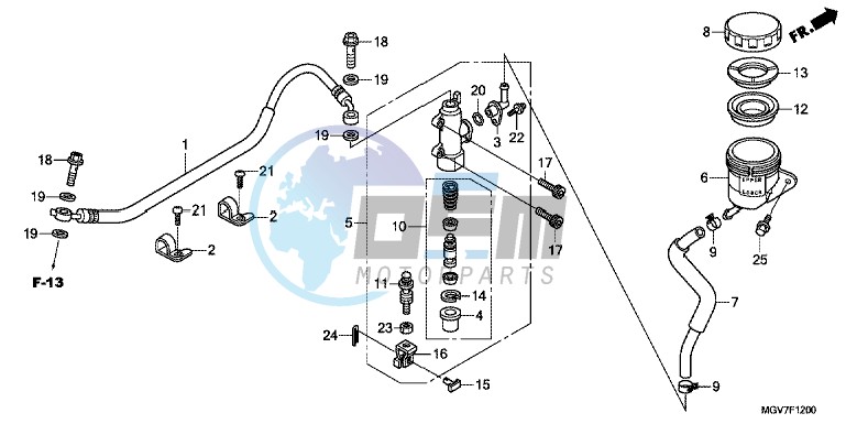 REAR BRAKE MASTER CYLINDER (CBR600F)